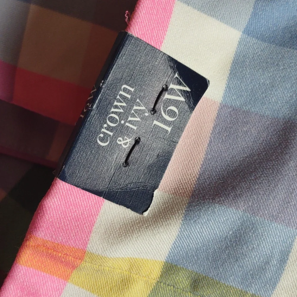NWT Crown & Ivy Pastel Plaid Skort 16W